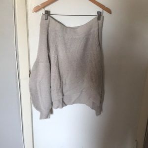 Balloon sleeve off the shoulder sweater
